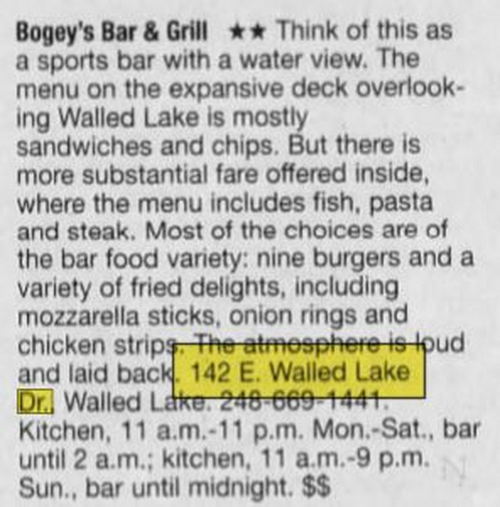 Dick Morris Chevrolet (Walled Lake Chrysler Plymouth) - July 1999 Bogeys